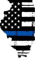 Thin Blue line decal - State of Illinois Tattered Flag Decal - Various Sizes - BuckUp Tactical
