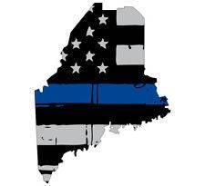Thin Blue line decal - State of Maine Grey Tattered Flag Decal - Various Sizes - BuckUp Tactical