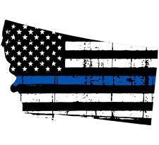 Thin Blue line decal - State of Montana Tattered Flag Decal - Various Sizes - BuckUp Tactical