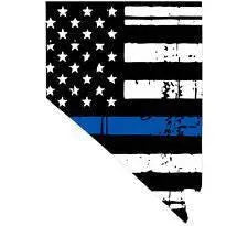 Thin Blue line decal - State of Nevada Tattered Flag Decal - Various Sizes.