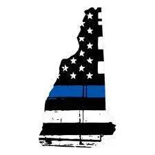 Thin Blue line decal - State of New Hampshire Tattered Flag Decal - Various Sizes.