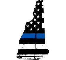 Thin Blue line decal - State of New Hampshire Tattered Flag Decal - Various Sizes - BuckUp Tactical