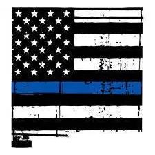 Thin Blue line decal - State of New Mexico Tattered Flag Decal - Various Sizes.