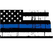 Thin Blue line decal - State of North Dakota Tattered Flag Decal - Various Sizes - BuckUp Tactical