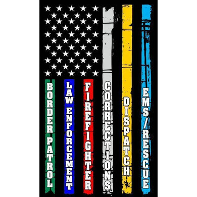 Thin Blue Line Red Line Fire, Police, Military, Dispatch Corrections Flag DECAL.