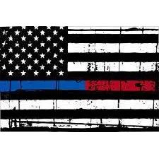 Thin Blue Red line decal - State of Colorado tattered Flag Decal - Various Sizes.