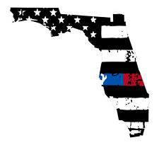 Thin Blue Red line decal - State of Florida tattered Flag Decal - Various Sizes - BuckUp Tactical