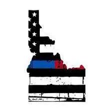 Thin Blue Red line decal - State of Idaho tattered Flag Decal - Various Sizes.