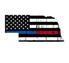 Thin Blue Red line decal - State of Nebraska tattered Flag Decal - Various Sizes - BuckUp Tactical
