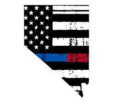 Thin Blue Red line decal - State of Nevada tattered Flag Decal - Various Sizes - BuckUp Tactical