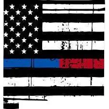 Thin Blue Red line decal - State of New Mexico tattered Flag Decal - Various Sizes.