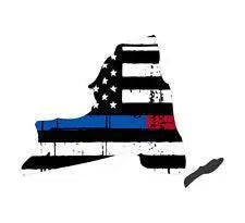 Thin Blue Red line decal - State of New York tattered Flag Decal - Various Sizes.