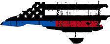 Thin Blue Red line decal - State of North Carolina tattered Flag Decal - Various Sizes - BuckUp Tactical