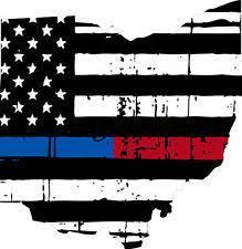 Thin Blue Red line decal - State of Ohio tattered Flag Decal - Various Sizes - BuckUp Tactical