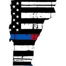 Thin Blue Red line decal - State of Vermont tattered Flag Decal - Various Sizes.
