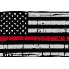 Thin Red line decal - State of Colorado Grey Tattered Flag - Various Sizes.