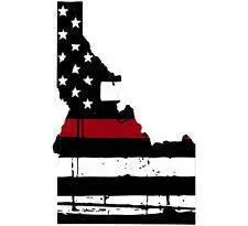 Thin Red line decal - State of Idaho Tattered Flag - Various Sizes.