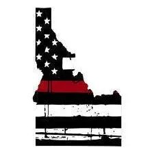 Thin Red line decal - State of Idaho Tattered Flag - Various Sizes.