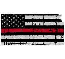 Thin Red line decal - State of Kansas Grey Tattered Flag - Various Sizes - BuckUp Tactical
