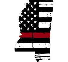 Thin Red line decal - State of Mississippi Tattered Flag - Various Sizes - BuckUp Tactical