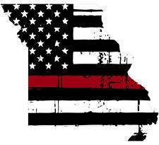 Thin Red line decal - State of Missouri Tattered Flag - Various Sizes - BuckUp Tactical
