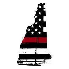 Thin Red line decal - State of New Hampshire Tattered Flag - Various Sizes.