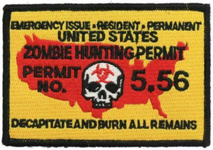 ZOMBIE HUNTING PERMIT PATCH 4.25"X3 - BuckUp Tactical